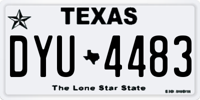TX license plate DYU4483