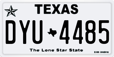 TX license plate DYU4485