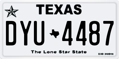 TX license plate DYU4487