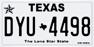 TX license plate DYU4498