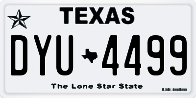 TX license plate DYU4499
