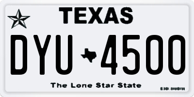 TX license plate DYU4500