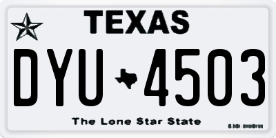 TX license plate DYU4503