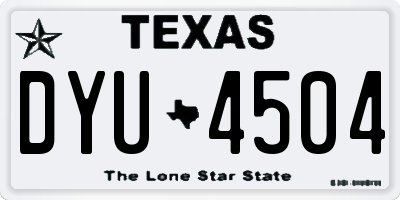 TX license plate DYU4504