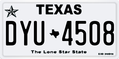 TX license plate DYU4508