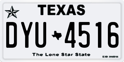 TX license plate DYU4516