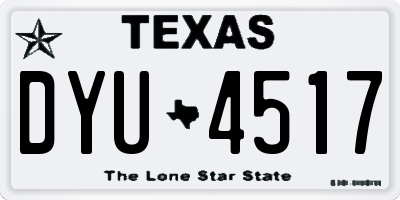 TX license plate DYU4517