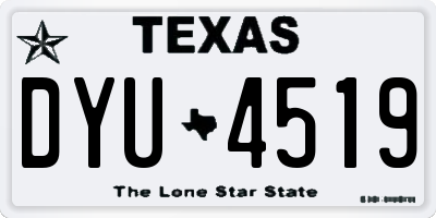 TX license plate DYU4519