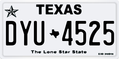 TX license plate DYU4525