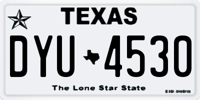 TX license plate DYU4530