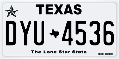 TX license plate DYU4536