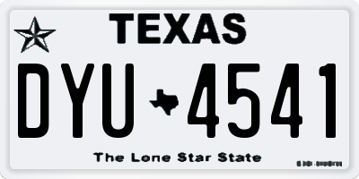 TX license plate DYU4541