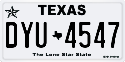 TX license plate DYU4547