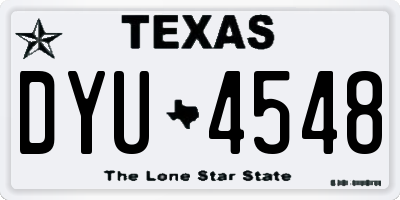 TX license plate DYU4548