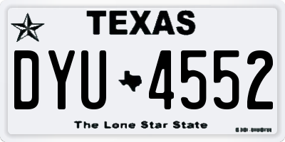 TX license plate DYU4552