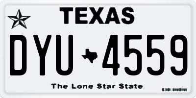 TX license plate DYU4559