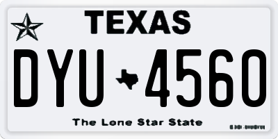 TX license plate DYU4560