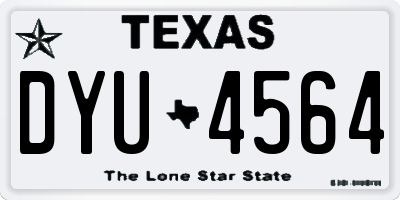 TX license plate DYU4564