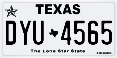 TX license plate DYU4565