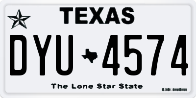 TX license plate DYU4574