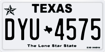 TX license plate DYU4575