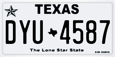 TX license plate DYU4587