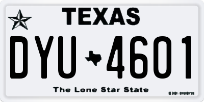 TX license plate DYU4601