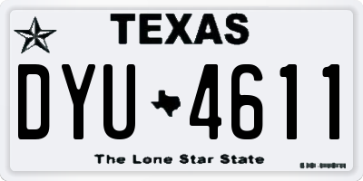 TX license plate DYU4611