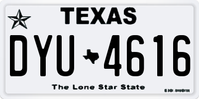 TX license plate DYU4616
