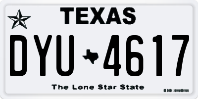 TX license plate DYU4617