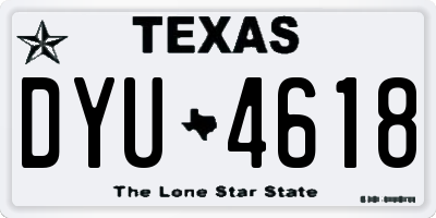 TX license plate DYU4618