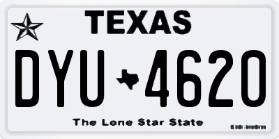 TX license plate DYU4620