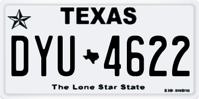 TX license plate DYU4622