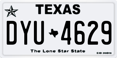 TX license plate DYU4629