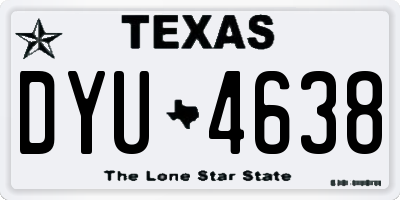 TX license plate DYU4638