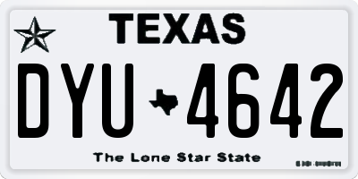 TX license plate DYU4642