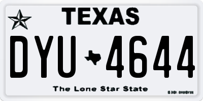 TX license plate DYU4644