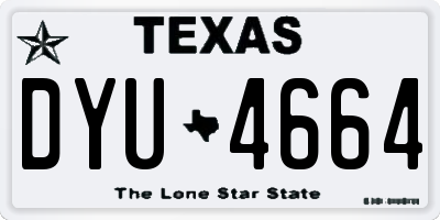 TX license plate DYU4664