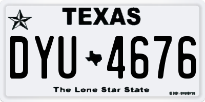 TX license plate DYU4676