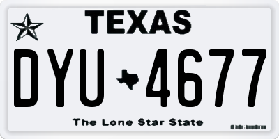 TX license plate DYU4677