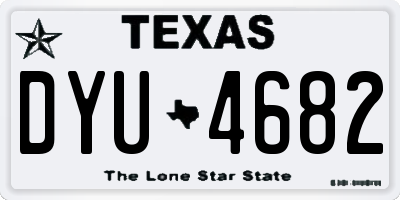 TX license plate DYU4682