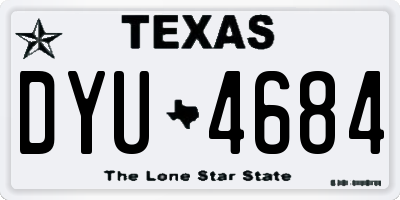 TX license plate DYU4684