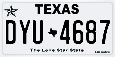 TX license plate DYU4687