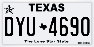 TX license plate DYU4690