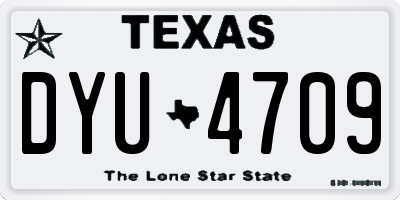 TX license plate DYU4709