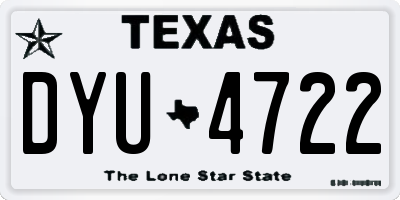 TX license plate DYU4722