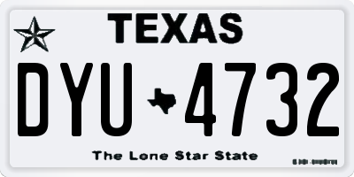 TX license plate DYU4732