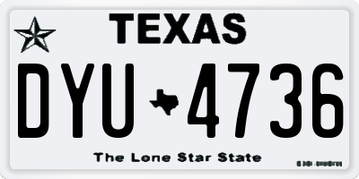 TX license plate DYU4736