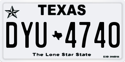 TX license plate DYU4740