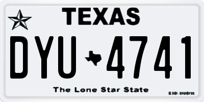 TX license plate DYU4741